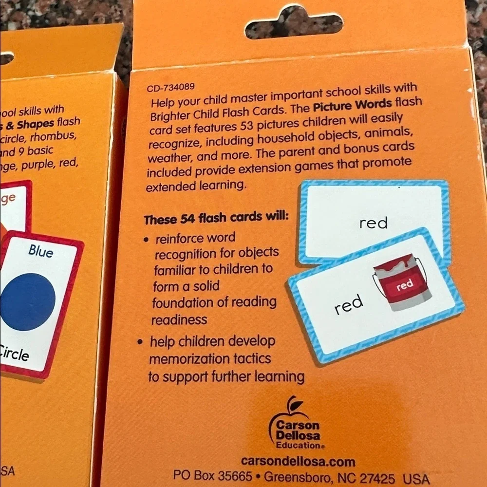 Picture Words Flash Cards and Colors & Shapes  Flash Cards NIB